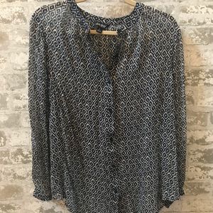 Lucky Brand Sheer Crepe Blouse